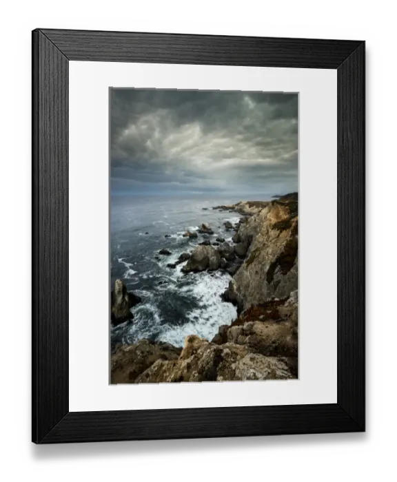 Framed Print : North America, USA, California. Clouds approaching the cliffs and surging waves at Bodega Head Framed Print : North America, USA, California. Clouds approaching the cliffs and surging waves at Bodega Head