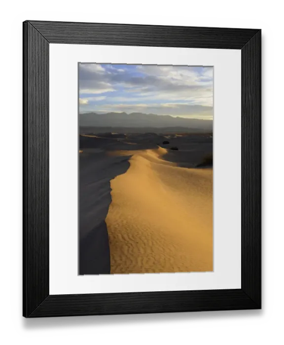 Framed Print : USA, California, Death Valley National Park, Mesquite Flat Sand Dunes at sunrise