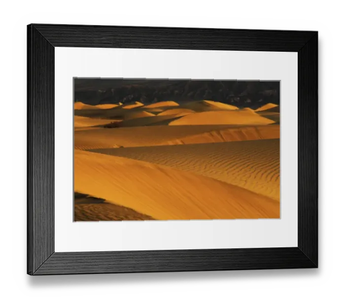 Framed Print : Sunrise on the Mesquite Flat Sand Dunes; Stovepipe Wells, Death Valley National Framed Print : Sunrise on the Mesquite Flat Sand Dunes; Stovepipe Wells, Death Valley National