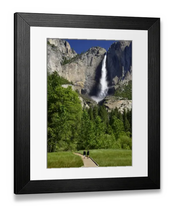 Framed Print : Yosemite National Park, CA, Young Girls on Horse Tail Falls Boardwalk, MR Framed Print : Yosemite National Park, CA, Young Girls on Horse Tail Falls Boardwalk, MR