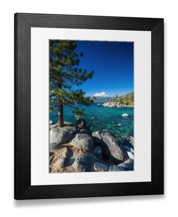 Framed Print : Boulders and cove at Sand Harbor State Park, Lake Tahoe, Nevada USA