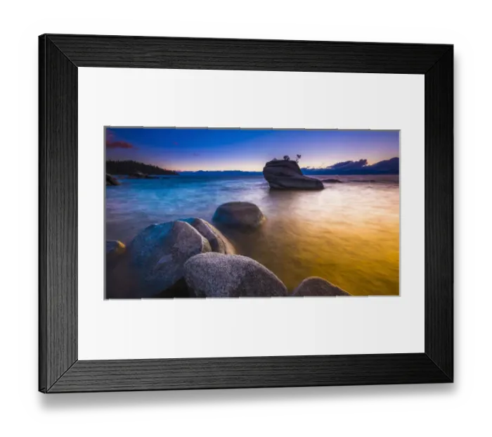 Framed Print : Bonsai Rock at sunset, Lake Tahoe, Nevada USA Framed Print : Bonsai Rock at sunset, Lake Tahoe, Nevada USA