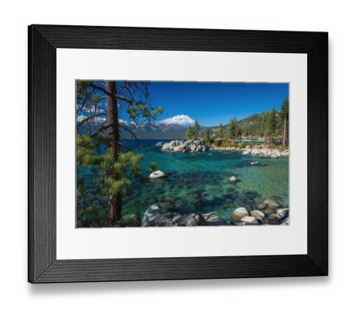 Framed Print : Boulders and cove at Sand Harbor State Park, Lake Tahoe, Nevada, USA