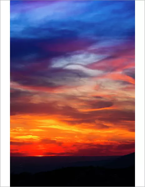 Sunset over the San Bernardino Mountains, San Bernardino National Forest, California USA