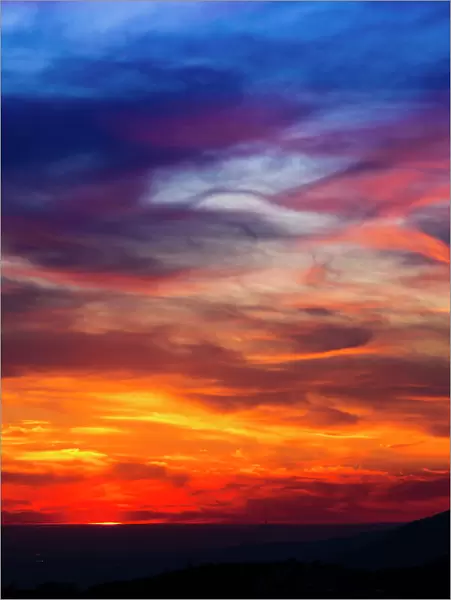 Sunset over the San Bernardino Mountains, San Bernardino National Forest, California USA