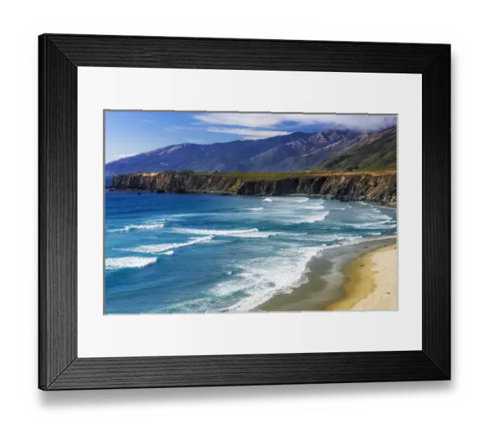 Framed Print : Sand Dollar Beach, Los Padres National Forest, Big Sur, California USA