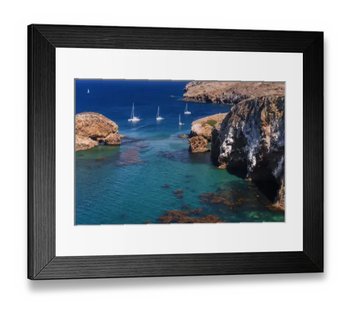 Framed Print : Sailboats at Scorpion Cove, Santa Cruz Island, Channel Islands National Park, California Framed Print : Sailboats at Scorpion Cove, Santa Cruz Island, Channel Islands National Park, California