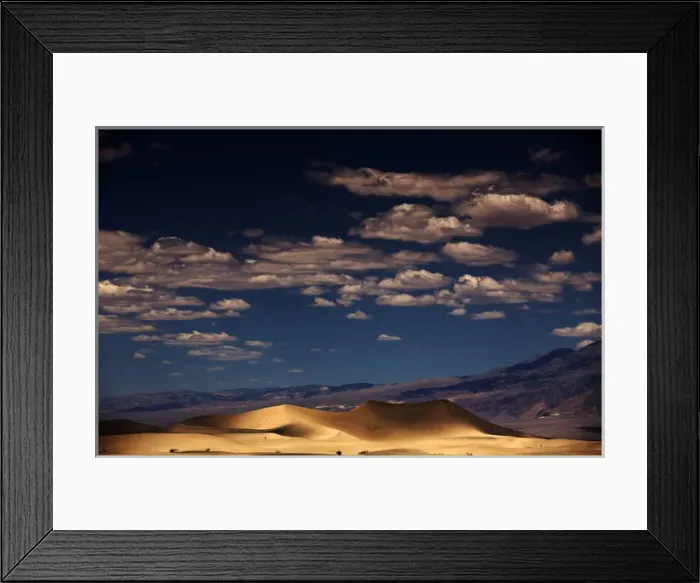 Framed Print : Puffy Clouds shadows its Sand Dunes