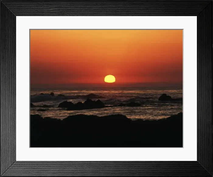 Framed Print : USA, California, Monterey Peninsula, Pacific Grove, View of beach at sunset Framed Print : USA, California, Monterey Peninsula, Pacific Grove, View of beach at sunset