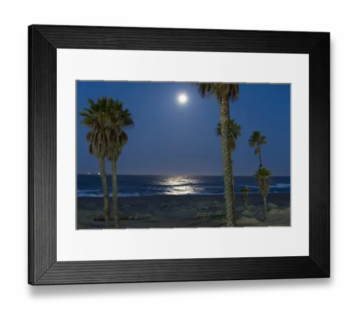 Framed Print : US, CA, Oxnard. Moonlight reflected on Pacific Ocean during full moonet Framed Print : US, CA, Oxnard. Moonlight reflected on Pacific Ocean during full moonet