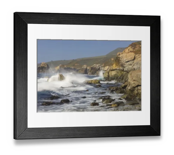 Framed Print : Foam thrown in the air when hitting rocks. Garrapata State Park. View towards North Framed Print : Foam thrown in the air when hitting rocks. Garrapata State Park. View towards North