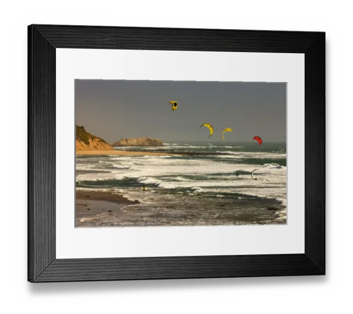 Framed Print : Wind surfing. Santa Cruz coast, California, US