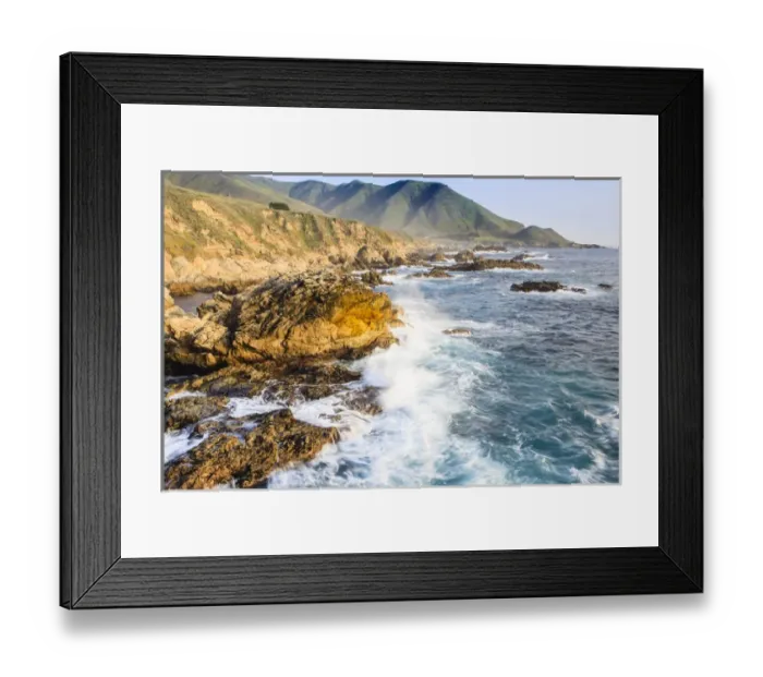 Framed Print : Waves create surf on rocks. Garrapata State Beach, Big Sur, California Pacific Coast. US Framed Print : Waves create surf on rocks. Garrapata State Beach, Big Sur, California Pacific Coast. US