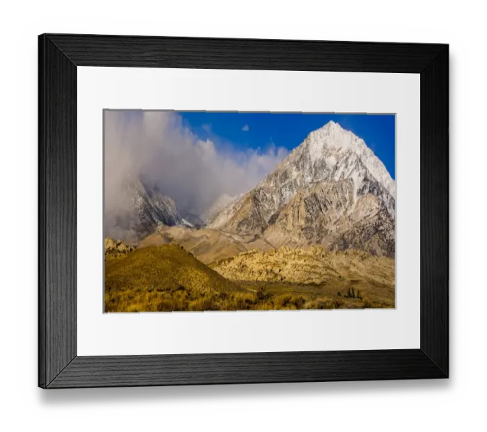 Framed Print : Snow covered peak. Eastern Sierra foothills, California, US Framed Print : Snow covered peak. Eastern Sierra foothills, California, US