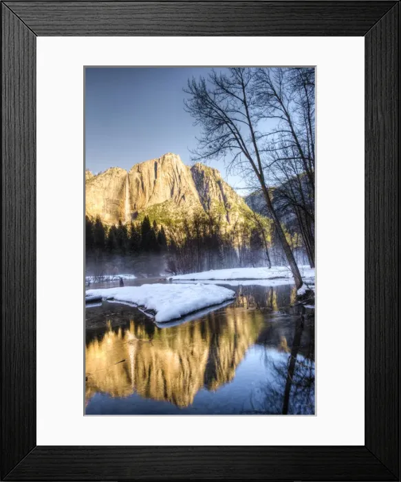 Framed Print : Yosemite Falls reflection in Merced River. Yosemite, California, US Framed Print : Yosemite Falls reflection in Merced River. Yosemite, California, US