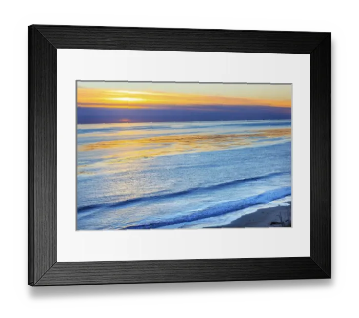 Framed Print : Ellwood Mesa Oil Wells Coastline Pacific Oecan Orange Sunset Goleta California