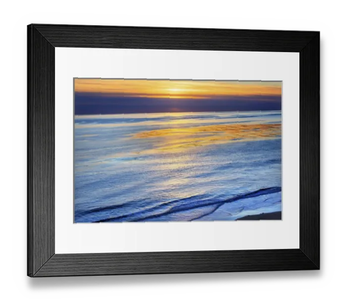 Framed Print : Ellwood Mesa Coastline Pacific Oecan Orange Sunset Goleta California