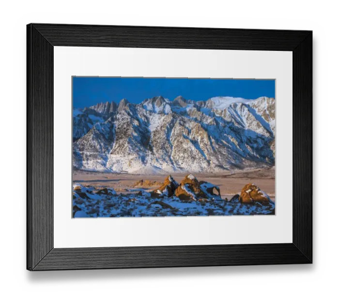 Framed Print : Snow on the Sierra Nevada Range, California