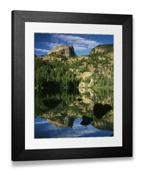 Framed Print : USA, Colorado, Hallett Peak reflected on Bear Lake, Rocky Mountains National Park