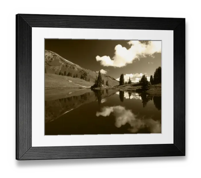 Framed Print : USA, Colorado, Gunnison National Forest, View of clouds and trees reflecting in Framed Print : USA, Colorado, Gunnison National Forest, View of clouds and trees reflecting in