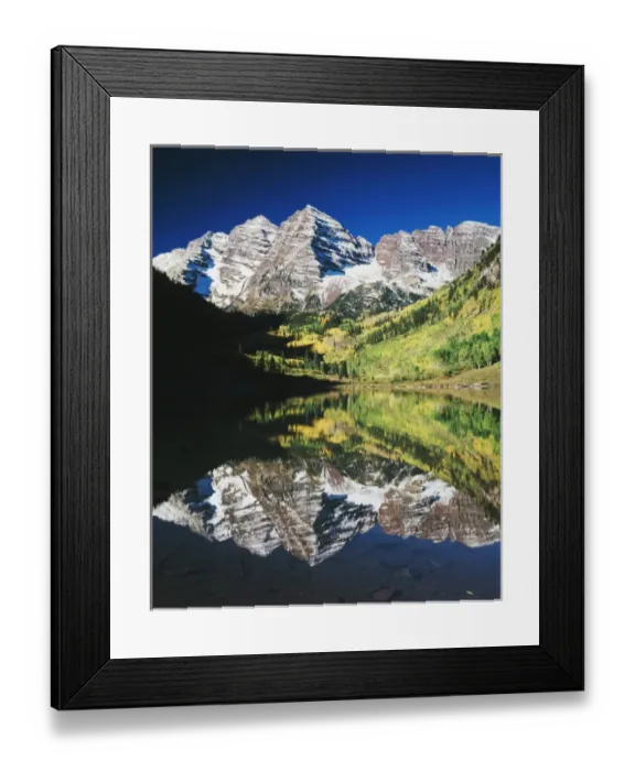 Framed Print : USA, Colorado, White River National Forest, Maroon Bells reflected in Maroon Lake Framed Print : USA, Colorado, White River National Forest, Maroon Bells reflected in Maroon Lake