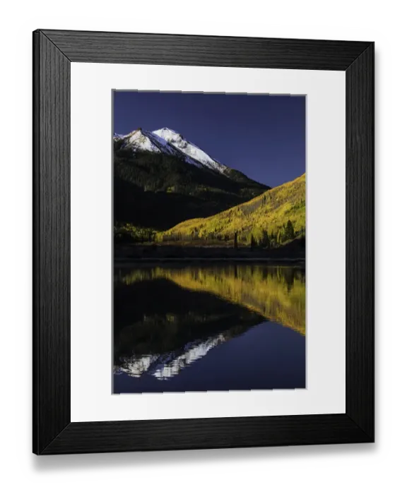 Framed Print : Fall colors and Red Mountain reflected on Crystal Lake at sunrise, near Ouray, Colorado Framed Print : Fall colors and Red Mountain reflected on Crystal Lake at sunrise, near Ouray, Colorado