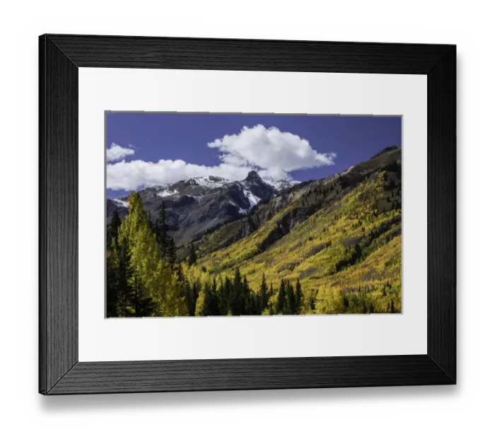 Framed Print : Mountain slope along Million Dollar Highway near Ouray, Colorado covered in autumn Framed Print : Mountain slope along Million Dollar Highway near Ouray, Colorado covered in autumn