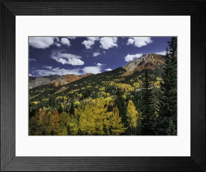 Framed Print : Red Mountain and autumn aspen trees, from Million Dollar Highway, near Ouray, Colorado Framed Print : Red Mountain and autumn aspen trees, from Million Dollar Highway, near Ouray, Colorado