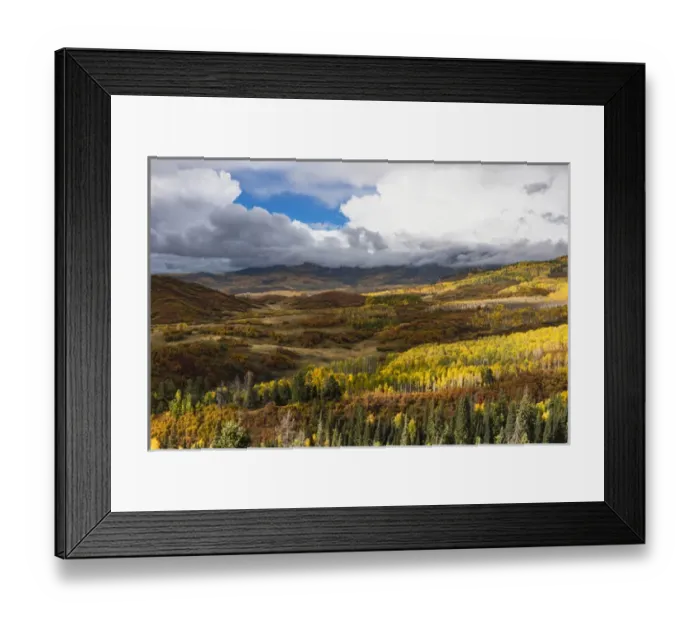Framed Print : Cimarron range at sunset in autumn, San Juan Mountains, eastern Ouray County, Colorado