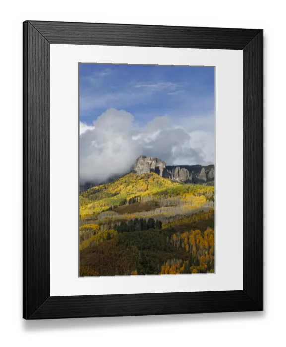 Framed Print : Cimarron range at sunset in autumn, San Juan Mountains, eastern Ouray County, Colorado