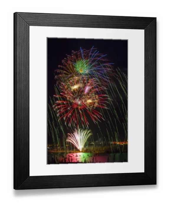 Framed Print : USA, Colorado, Frisco, Dillon Reservoir. Fireworks display on July 4th. Credit as Framed Print : USA, Colorado, Frisco, Dillon Reservoir. Fireworks display on July 4th. Credit as