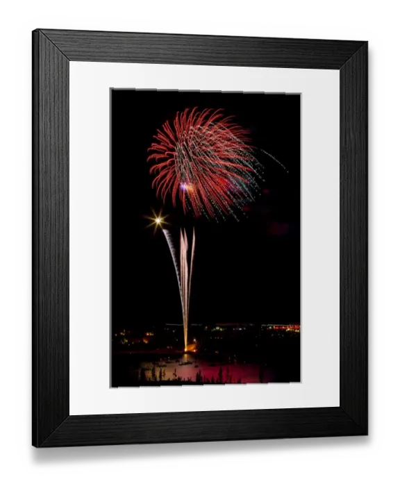 Framed Print : USA, Colorado, Frisco, Dillon Reservoir. Fireworks display on July 4th. Credit as Framed Print : USA, Colorado, Frisco, Dillon Reservoir. Fireworks display on July 4th. Credit as