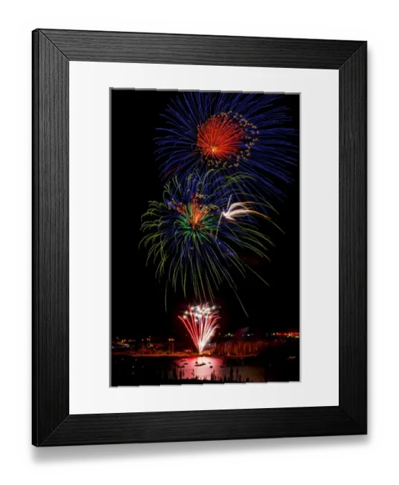 Framed Print : USA, Colorado, Frisco, Dillon Reservoir. Fireworks display on July 4th. Credit as Framed Print : USA, Colorado, Frisco, Dillon Reservoir. Fireworks display on July 4th. Credit as
