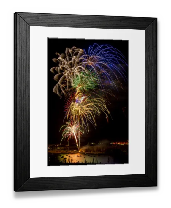 Framed Print : USA, Colorado, Frisco, Dillon Reservoir. Fireworks display on July 4th. Credit as Framed Print : USA, Colorado, Frisco, Dillon Reservoir. Fireworks display on July 4th. Credit as