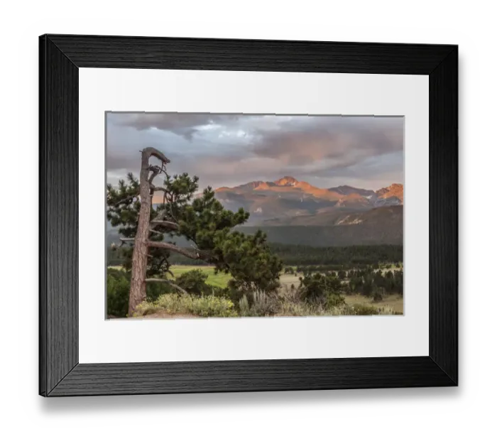 Framed Print : USA, Colorado, Rocky Mountain National Park. Sunrise on Longs Peak. Credit as Framed Print : USA, Colorado, Rocky Mountain National Park. Sunrise on Longs Peak. Credit as