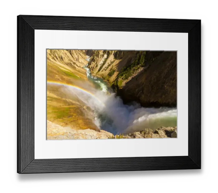 Framed Print : USA, Wyoming, Grand Canyon of the Yellowstone. Rainbow over Lower Yellowstone Falls Framed Print : USA, Wyoming, Grand Canyon of the Yellowstone. Rainbow over Lower Yellowstone Falls