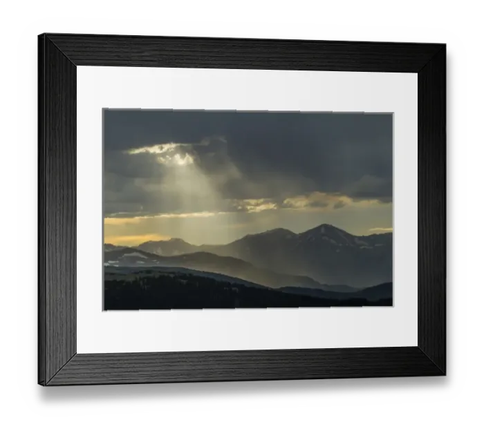 Framed Print : USA, Colorado, Mt. Evans. Landscape of virga rain and God rays Framed Print : USA, Colorado, Mt. Evans. Landscape of virga rain and God rays