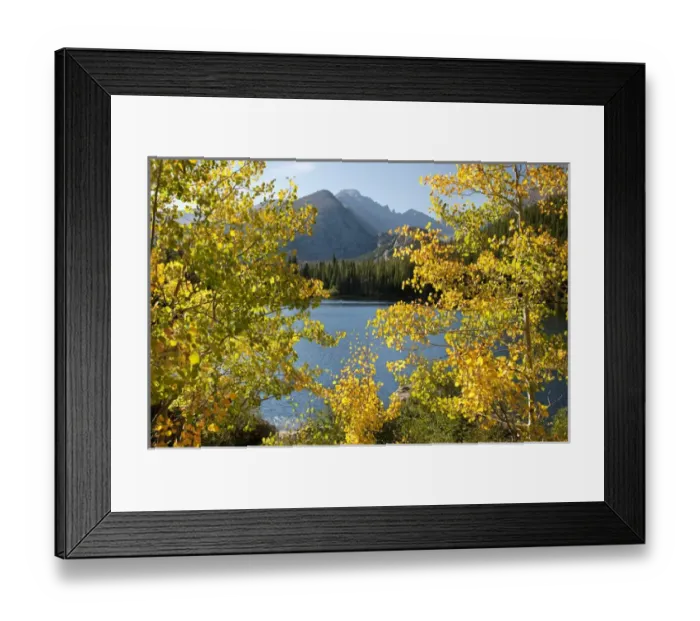 Framed Print : USA, Colorado, Rocky Mountain National Park. Autumn landscape of Bear Lake and Longs Peak