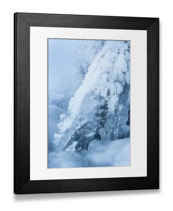 Framed Print : USA, Colorado, Woodland Park. Ice and frost formation on small waterfall. Credit as Framed Print : USA, Colorado, Woodland Park. Ice and frost formation on small waterfall. Credit as