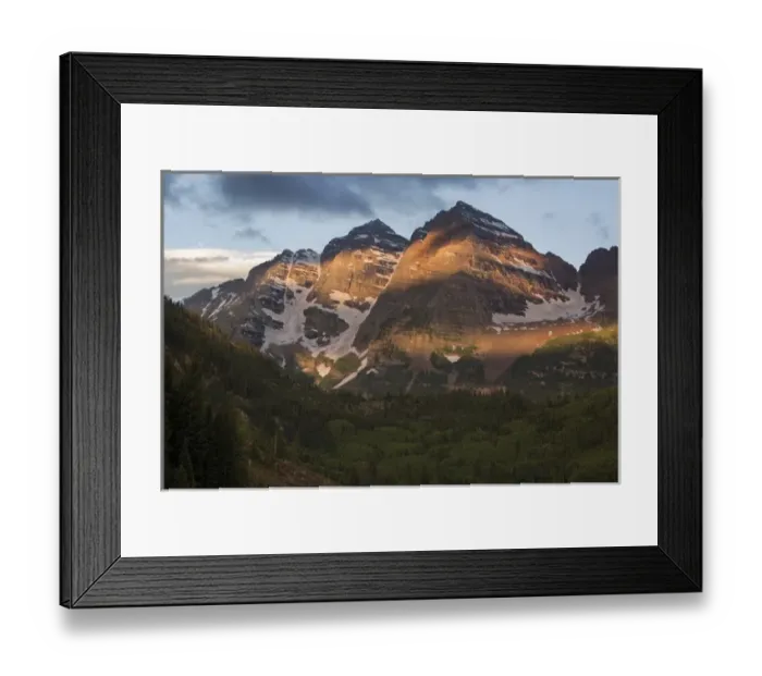 Framed Print : USA, Colorado, Maroon Bells State Park. Sunrise on Maroon Bells mountains. Credit as Framed Print : USA, Colorado, Maroon Bells State Park. Sunrise on Maroon Bells mountains. Credit as
