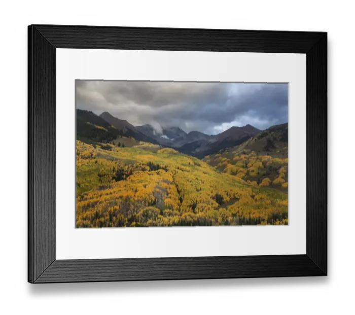 Framed Print : USA, Colorado, White River National Forest. Autumn storm moves across Capitol Peak Valley Framed Print : USA, Colorado, White River National Forest. Autumn storm moves across Capitol Peak Valley