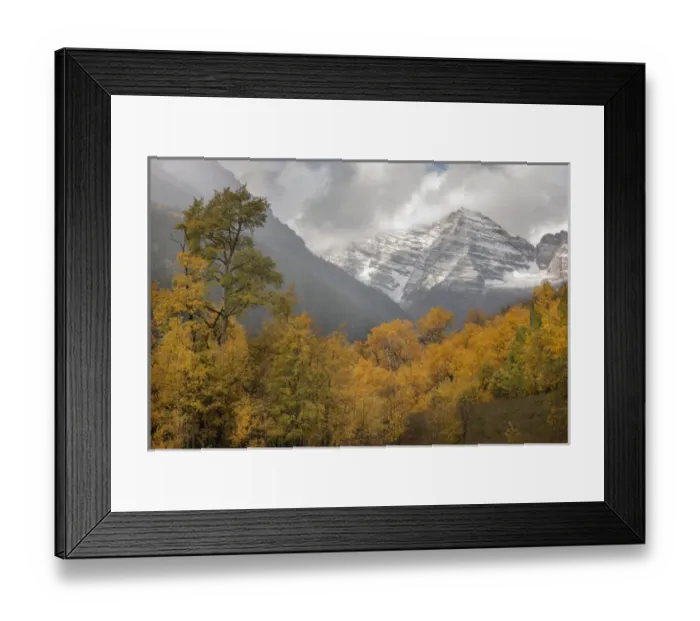 Framed Print : USA, Colorado, Maroon Bells State Park. Autumn sunrise on Maroon Bells mountains Framed Print : USA, Colorado, Maroon Bells State Park. Autumn sunrise on Maroon Bells mountains