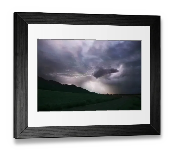Framed Print : USA, Colorado, Upper Arkansas River Valley. Lightning storm over mountain. Credit as Framed Print : USA, Colorado, Upper Arkansas River Valley. Lightning storm over mountain. Credit as