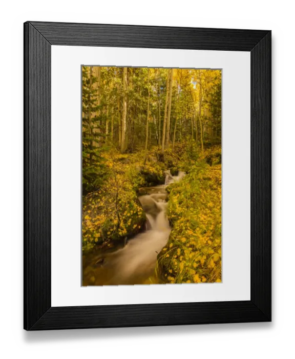 Framed Print : USA, Colorado, Rocky Mountain National Park. Waterfall in forest scenic. Credit as