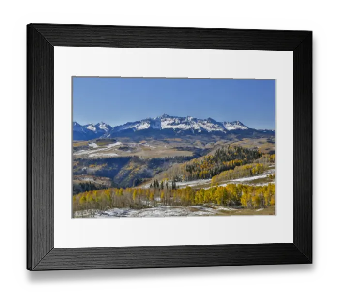 Framed Print : Dallas Mountain and San Juan Mountain Range, Colorado, Autumn colors and aspens glowing Framed Print : Dallas Mountain and San Juan Mountain Range, Colorado, Autumn colors and aspens glowing