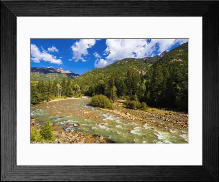 Framed Print : The Animas River, San Juan National Forest, Colorado USA