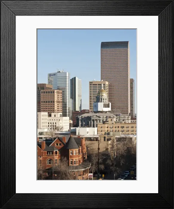 Framed Print : USA, CO, Denver. Restoration of the capitol dome beginning with partially complete
