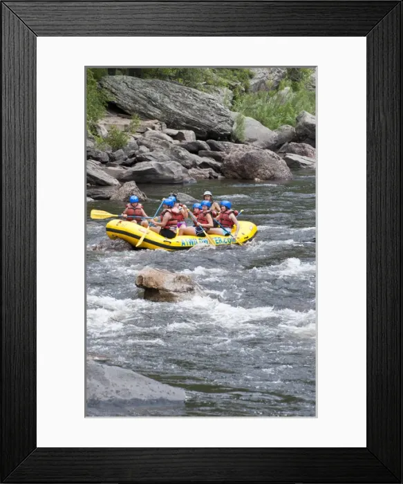 Framed Print : USA, CO, Fort Collins. Cache le Poudre River popular for summer rafting trips Framed Print : USA, CO, Fort Collins. Cache le Poudre River popular for summer rafting trips