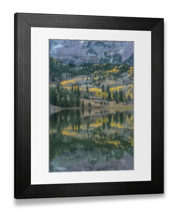 Framed Print : US, CO, White River NF, Autumn Color Reflected in Maroon Lake Framed Print : US, CO, White River NF, Autumn Color Reflected in Maroon Lake
