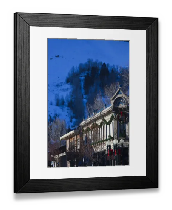Framed Print : USA, Colorado, Aspen, downtown buildings, morning Framed Print : USA, Colorado, Aspen, downtown buildings, morning